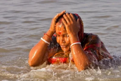 Holy dip in Dubla island 